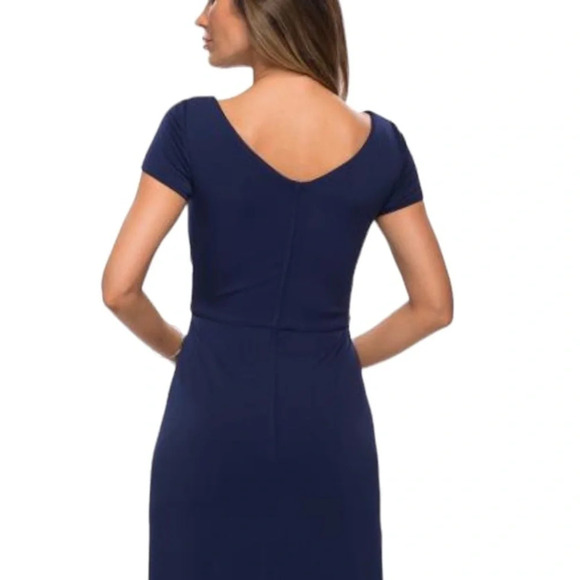 La Femme Plus Size Gown 27872 Mother of the Bride or Groom Navy Blue Size 20 NWT - Picture 3 of 12